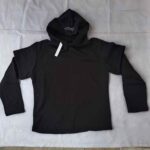 Men's Black Hooded Long Sleeve T-Shirt