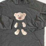 Black Hoodie with Cute Teddy Bear Design