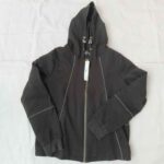 Men's Black Hooded Zip-Up Jacket with Pocket