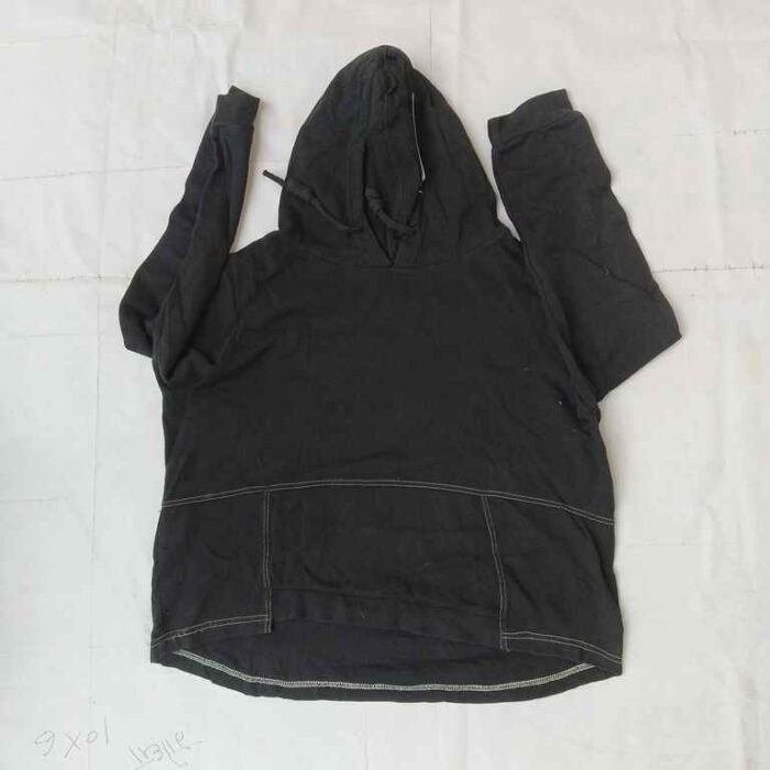 Men's Black Hooded Zip-Up Jacket with Pocket