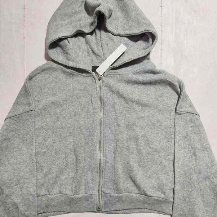 Women’s Grey Zip-Up Hoodie with Hood unisex man/woman girls/ boys