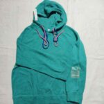 Unisex Teal Hoodie with Multicolor Drawstrings