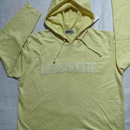 Yellow "LAROULETTE" Hooded Sweatshirt with Rhinestone Embellishment unisex man/woman/girls/boys