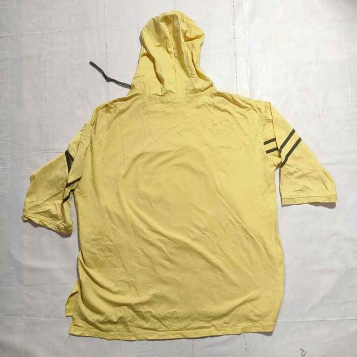 Grace Yellow Hoodie with Graphic Print and Black Stripes