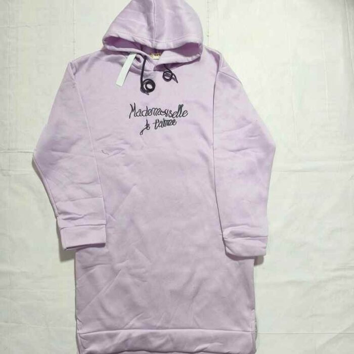 Lavender "Mademoiselle Je T'aime" Hoodie Dress unisex man/woman /BOYS/GIRLS WEAR