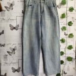 Vintage High-Waisted Light Wash Straight-Leg Jeans