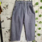 Unisex High-Waisted Vintage Washed Blue Trousers for Men, Women, Boys, and Girls