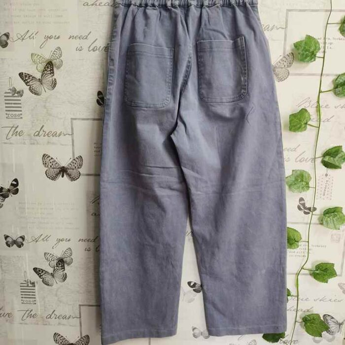 Unisex High-Waisted Vintage Washed Blue Trousers for Men, Women, Boys, and Girls